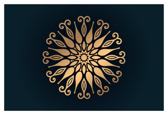 Abstract Floral Round Ornament Mandala Graphics and Illustrations