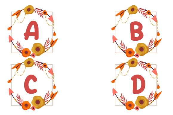 Design Floral Frame Monogram Graphics and Illustrations