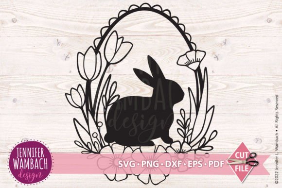 Easter Bunny Floral Wreath Graphics and Illustrations Review