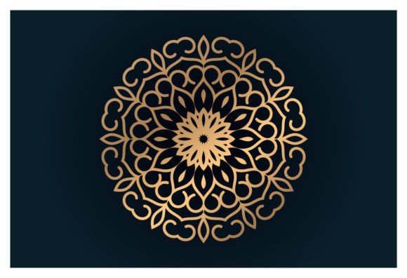 Ethnic Floral Round Ornament. Oriental Graphics and Illustrations