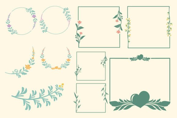 Floral and Frame Vector Set: Graphics for Editorial & Illustrations
