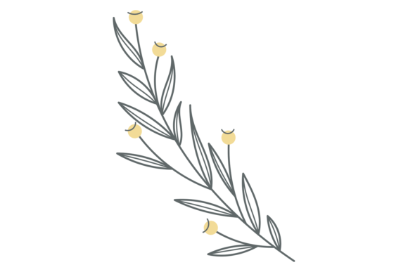 Floral Element. Decorative Branch. Ornat