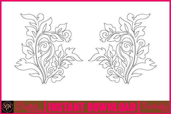 Floral Line Art Flower SVG Elements-10: Graphics and Freebies Review