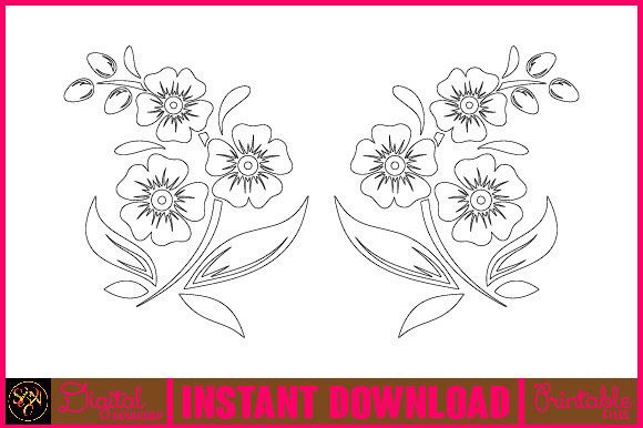 Floral Line Art Flower SVG Elements-23 Graphics and Freebies Review