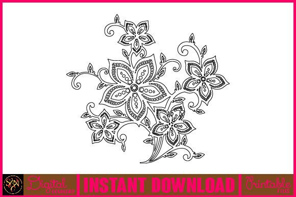 Floral Line Art Flower SVG Elements 33: Graphics and Illustrations Review