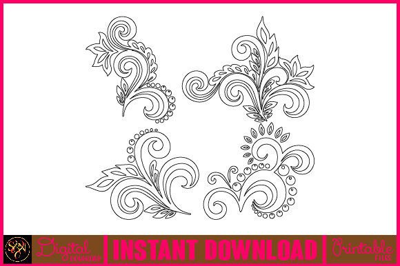 Floral Line Art Flower SVG Elements 35 Review