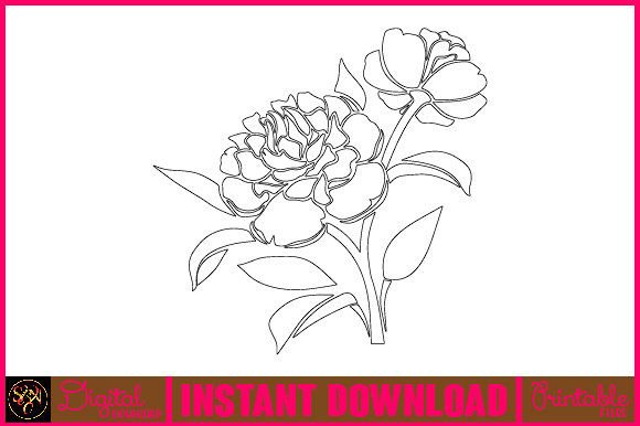 Floral Line Art Flower SVG Elements 52 Graphics and Illustrations