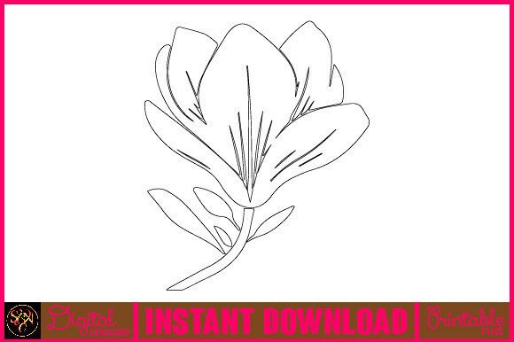 Floral Line Art Flower SVG Elements 60 Graphics and Freebies