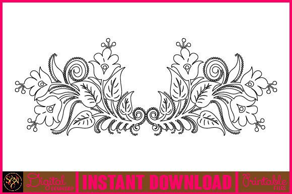Floral Line Art Flower SVG Elements-8 Graphics and Illustrations Review