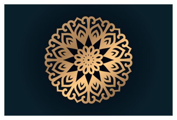 Floral Mandala Background with Golden Graphics & Illustrations