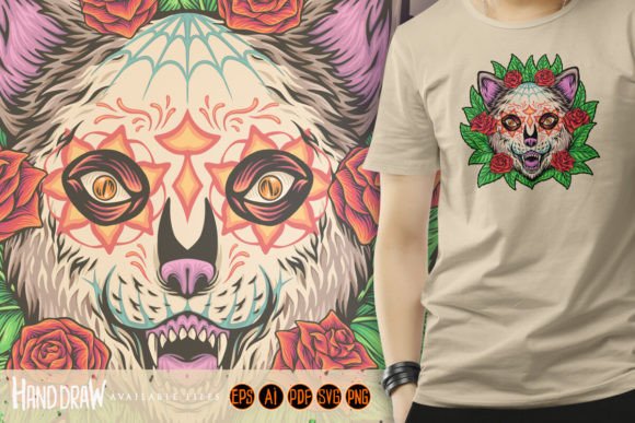 Floral Wilderness Muerte Bear Head Graphics and Illustrations Review