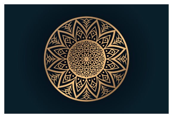 Golden Floral Mandala Background Design: Graphics and Illustrations for Publishers