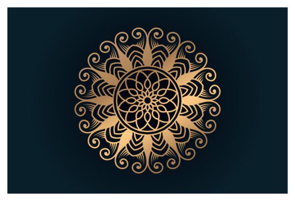 Golden Floral Star Mandala Elements: Premium Graphics and Illustrations for Editorial Design