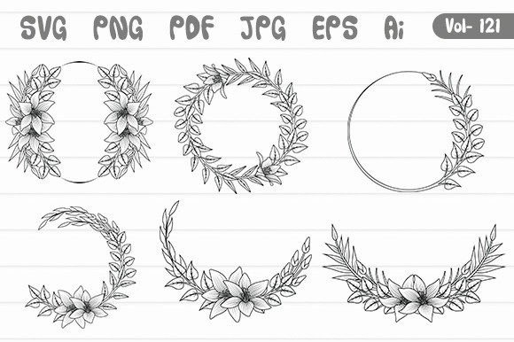 Hand Drawn Flower Frame Floral Border Graphics and Illustrations Review
