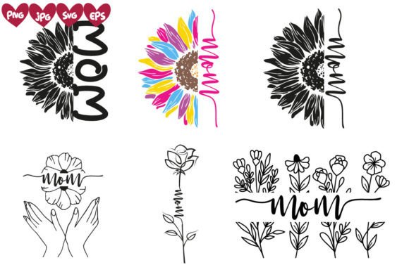 MOM Floral, Mothers Day Graphics and Illustrations Review