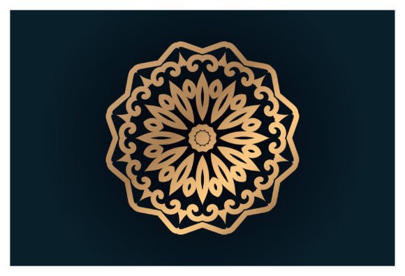 Single Floral Golden Mandala Design: Graphics and Illustrations for Editorial Polish