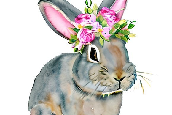 Watercolor Floral Bunny 4 Graphics and Illustrations Review